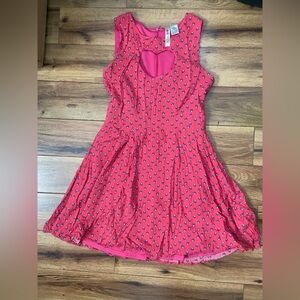 Vintage! Alice Moon Pink and Blue Heart Cutout Dress